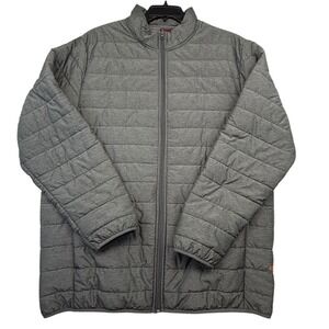 Voyager XXL Mens Gray Puffer Jacket Plaid Lined‎ Full Zip Lightweight Coat